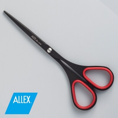 H8-172 ALLEX スリム140 フッ素コート【レッド】スリムはさみ(11164R)