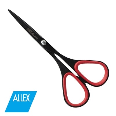 H7-158 ALLEX スリム100 Noir【レッド】スリムはさみ(11165R)