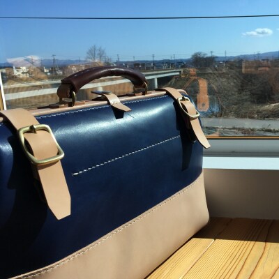※紺※ 本革 レザー ドクターバッグ