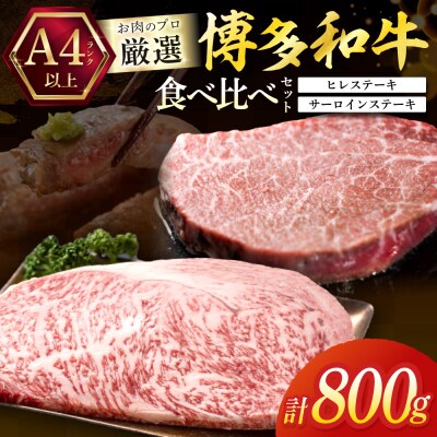 黒毛和牛(博多和牛)【A4～A5ランク】ヒレ300g&サーロイン500g【木村食品】_HA1745