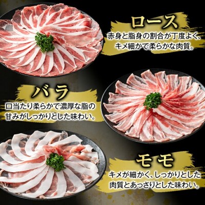 かごしま味わい黒豚しゃぶしゃぶ3種食べ比べ(合計1.8kg)【ふるさと産直バザール】 K-361-B
