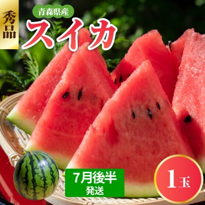 【2026年7月後半発送】 青森県産 スイカ 大玉 1玉 秀品【先行受付】