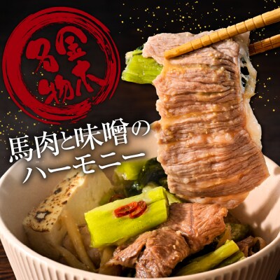 桜鍋セット約8人前 鍋用馬肉1000g、みそタレ×2、具材の高菜×2【 さくら鍋 青森 馬肉 なべ】