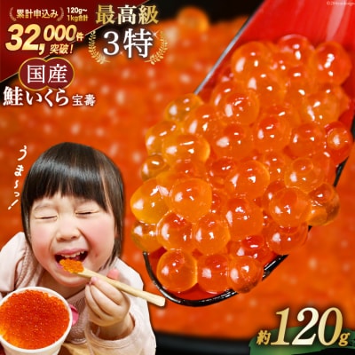 【TVで紹介!】最高級3特 国産 味付 いくら 宝壽 醤油漬 120g×1 [20565080]