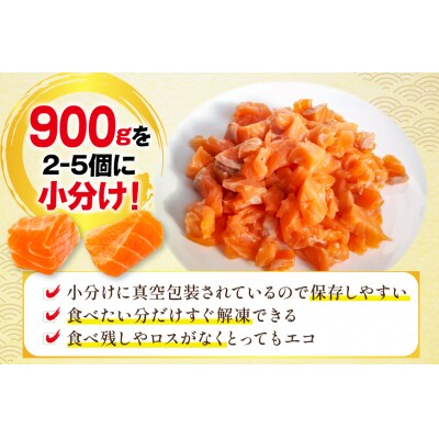 訳あり ノルウェー産 アトランティック サーモン はしっこ柵 尾っぽ柵 900g[20565735]