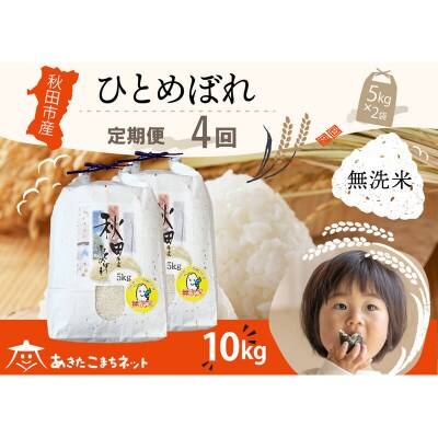 《定期便4ヶ月》秋田市産ひとめぼれ 10kg 【無洗米】|15_akn-gg1004m