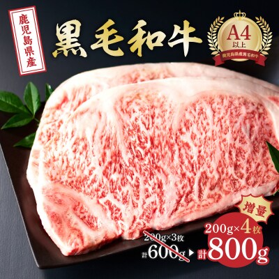 鹿児島県産和牛サーロインステーキ(4等級以上)200g×4枚