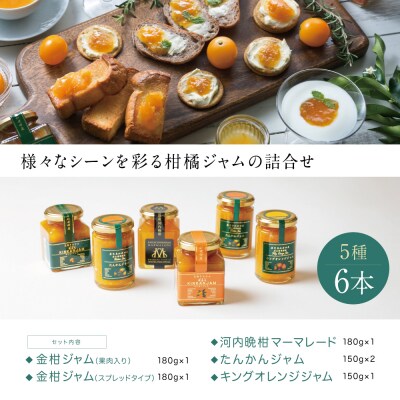 【お中元ギフト】【産品コンクール金賞受賞】金柑・オレンジジャム詰め合わせ 6本(5種)