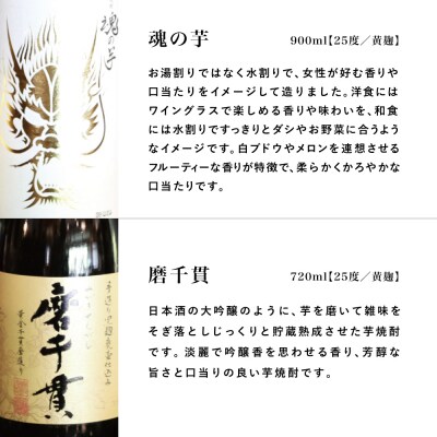 【お中元ギフト】【蔵元直送】本坊酒造 貴匠蔵芋焼酎2本セット(魂の芋900ml・磨千貫720ml) 