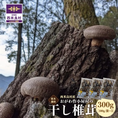 【ふるさと納税】おがわ作小屋村 原木干し椎茸300g(100g×3袋)九州 宮崎 西米良村 原木栽培