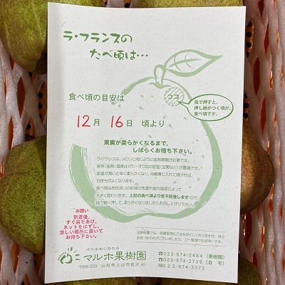【超大玉8Lサイズ!!】ラ・フランス　4玉　ご家庭用　0078-2608