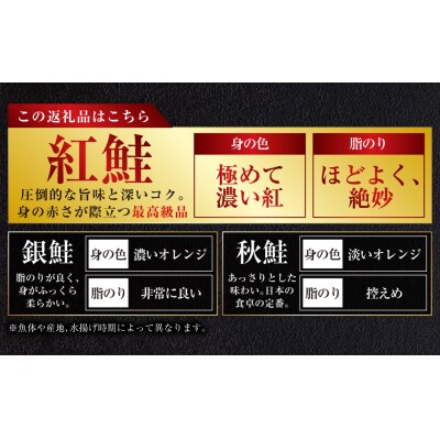 旨味抜群!!甘塩紅鮭1尾 切り身 ふるさと納税 北海道 定期便 3か月連続 3回 F4F-5375