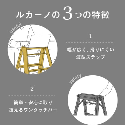 デザイン 踏台 【ルカーノ】2ステップ ML2.0-2J(SI)シルバー　ch012-004s