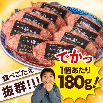 牛肉 ハンバーグ (180g×15個)手こね 上州牛100% ch013-001rrr