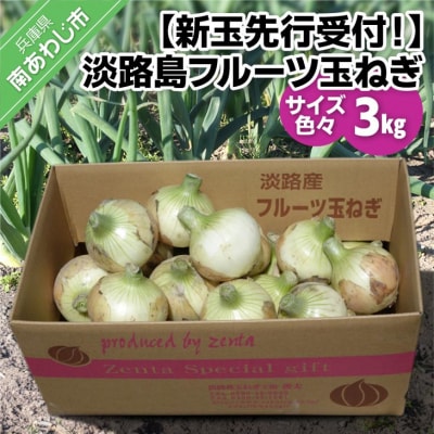 【新玉先行受付・サイズ色々】淡路島フルーツ玉ねぎ3kg・テレビや雑誌で多数紹介 
