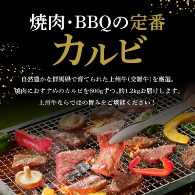 牛肉 カルビ 上州牛 1.2kg(600g×2パック) ch013-004rr