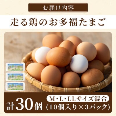 ＜通常便＞オーガニック卵「お多福たまご」(計30個・10個入×3P)【お多福たまご】K-173-A