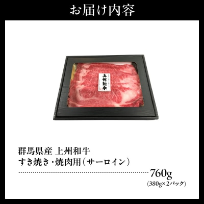 上州和牛(サーロイン)すきやき・焼肉用　約760g(380g×2p)