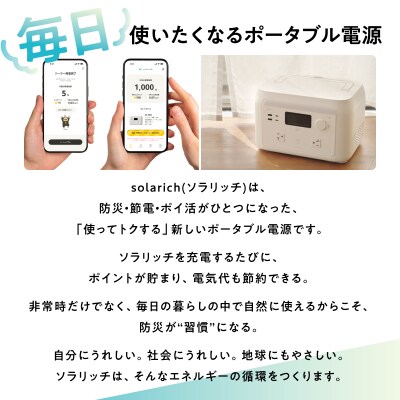 ポータブル電源 solarich(ソラリッチ)【072-001】