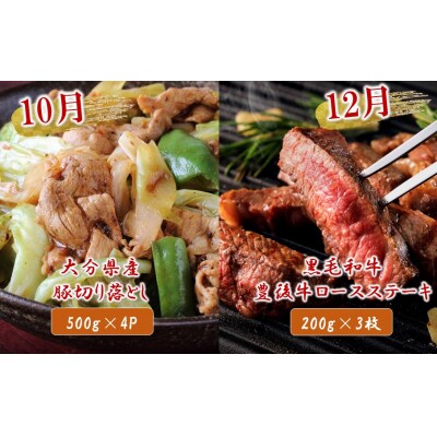 偶数月にお届け!おおいたの美味い肉!ガッツリ食べ尽し1年間定期便/2ヶ月毎計6回発送_2224R