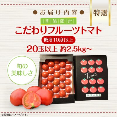 <2026年6月下旬よりお届け>【糖度10度以上】こだわりフルーツトマト 20玉以上 SBTO005