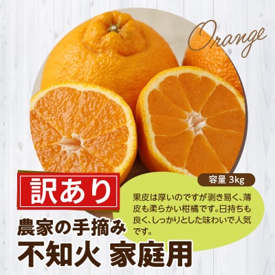 【訳あり】農家の手摘み　不知火　家庭用　3kg_S040-030