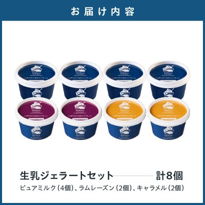 牧場しぼりたて 生乳ジェラート 3種類 計8個 