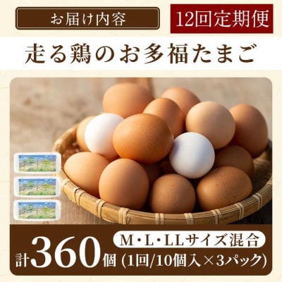 ＜12回定期便＞オーガニック卵「お多福たまご」(10個入×3パック)【お多福たまご】K-173-B