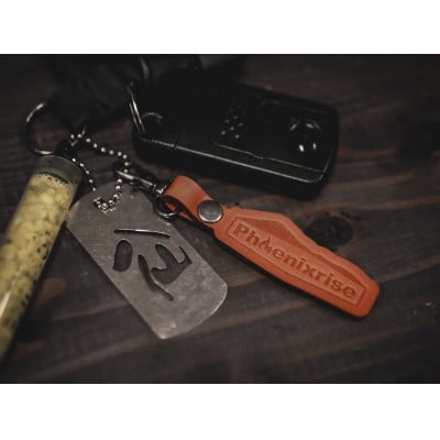 [LKH01]フェニックスライズのキーホルダー「レザーキーホルダー(ナチュラル)」