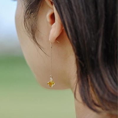 HARIO ピアス「イイダ傘店 キンモクセイ アンバー」シリーズ[HAII-KA-P] _EB26