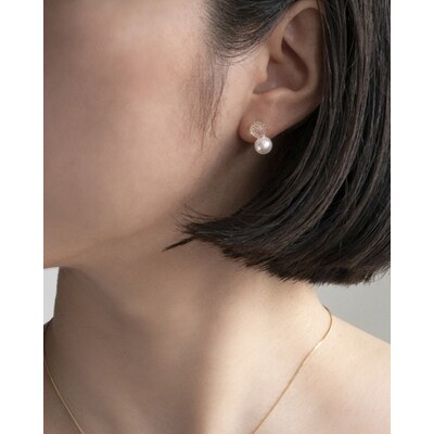 HARIO ピアス スノーパール K10[HAPR-SP-002P-K10] | 耐熱 _FM55