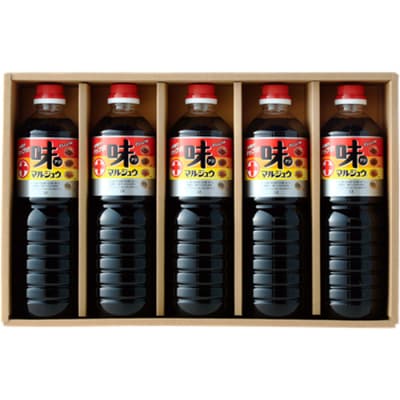 味マルジュウ 醤油 1L×5本詰合せ FZ23-973