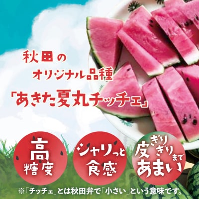 シャリっと甘い小玉スイカ!あきた夏丸チッチェ<中1個>
