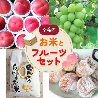【定期便:全4回】お米とフルーツセット　3000-2602