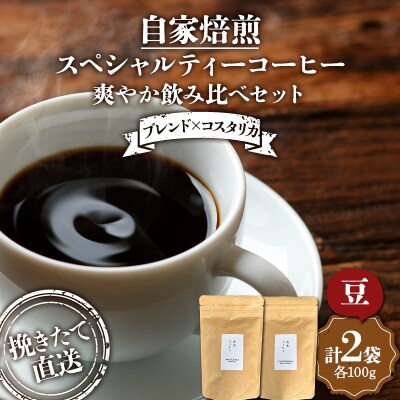 挽きたて直送 爽やか飲み比べセット【ブレンド×コスタリカ】(豆) 各100g F4F-4769