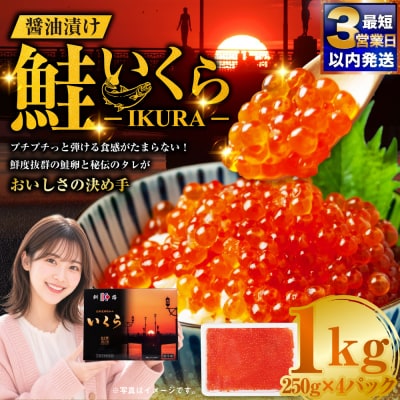 【最短3営業日以内発送】鮭 いくら 醤油漬け 250g×4パック F5F-0100