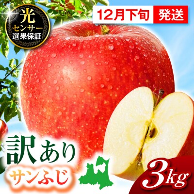 【2026年12月下旬発送】【訳あり】 りんご 約3kg サンふじ 青森 家庭用 不揃い