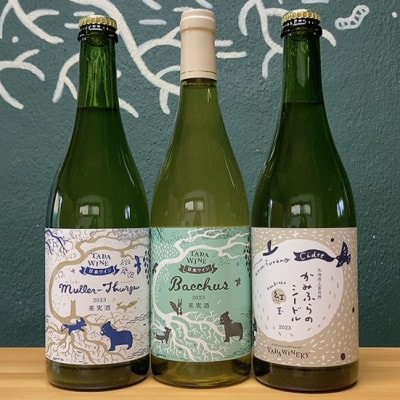 【無濾過】フルーティな白ワイン2本&紅玉のシードル(りんごのお酒) TADA WINERY