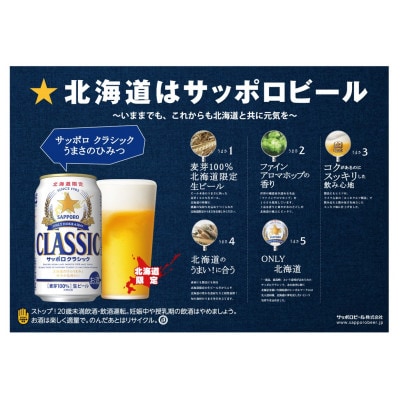サッポロ　クラシック　500ml×24本入り