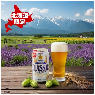 ONLY 北海道　サッポロ　クラシック　350ml×24本入り 2箱