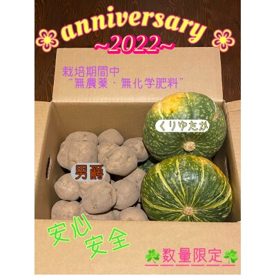 北海道上富良野産 栽培期間中“農薬・化学肥料不使用”「じゃがいも&かぼちゃ」セット約10kgx1箱