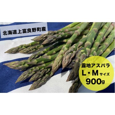 【2023年5月以降発送!】北海道上富良野産露地グリーンアスパラガスL・Mサイズ　900g