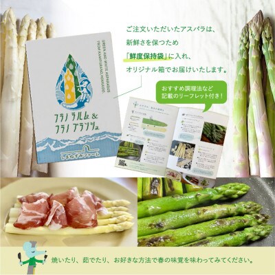 食べ比べ♩北海道上富良野産ホワイト&グリーンアスパラ2Lサイズ800g