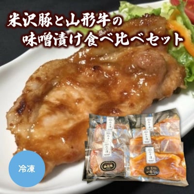 米沢豚味噌漬け×山形牛味噌漬け　食べ比べ　0143-2202