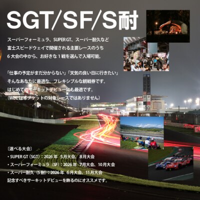 選べる!自由観戦エリア券(SGT/SF/S耐)