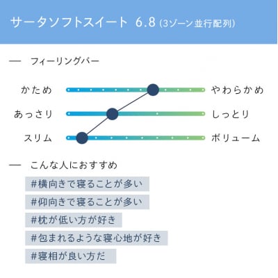 ドリームベッド サータソフトスイート 6.8 パーソナルシングル[No5895-0698]