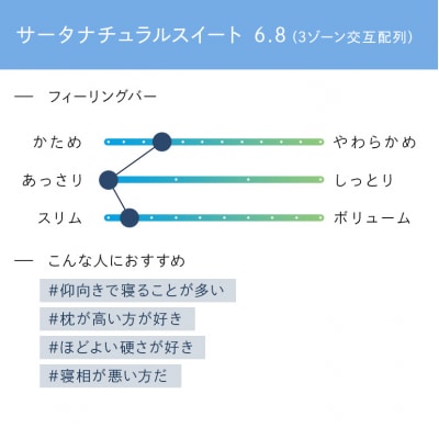 ドリームベッド サータ  ナチュラルスイート 6.8 セミダブル[No5895-0702]