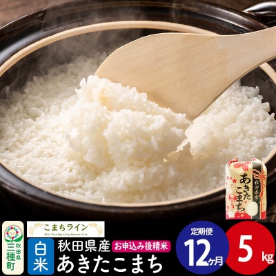 《定期便12ヶ月》【白米】あきたこまち 5kg 秋田県 |05_kml-010512