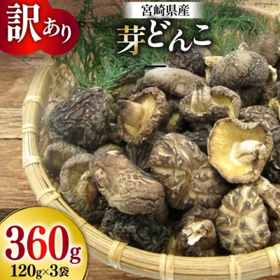 訳あり しいたけ 宮崎県産 乾燥 芽どんこ 120g 3p 計360g [31ac0064]