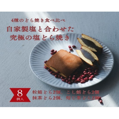 塩どら焼き専門店のどら焼き食べ比べ8個セット